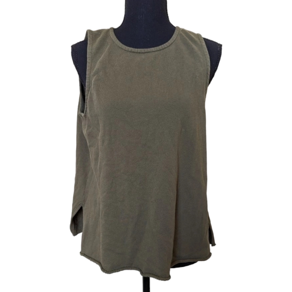 Eileen Fisher S/P Organic Cotton Jersey Tank Top Seaweed Green
